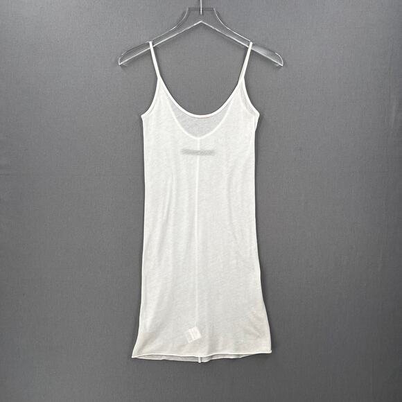 ENZA COSTA Tissue Jersey Layering Tunic Tank Women Medium White Pima Cotton NEW - Picture 3 of 14